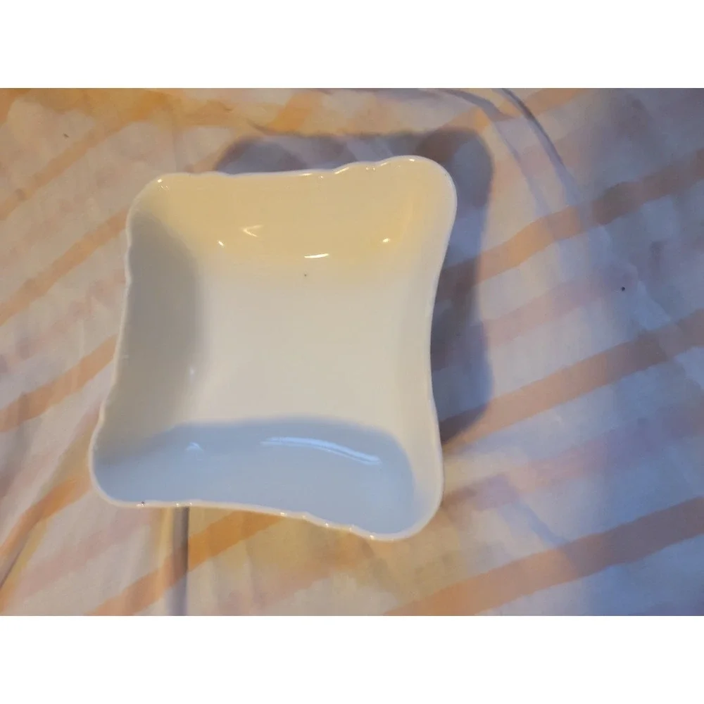 Vintage Schirnding Bavaria Porcelain Scalloped Bowl – White Germany Dish‎